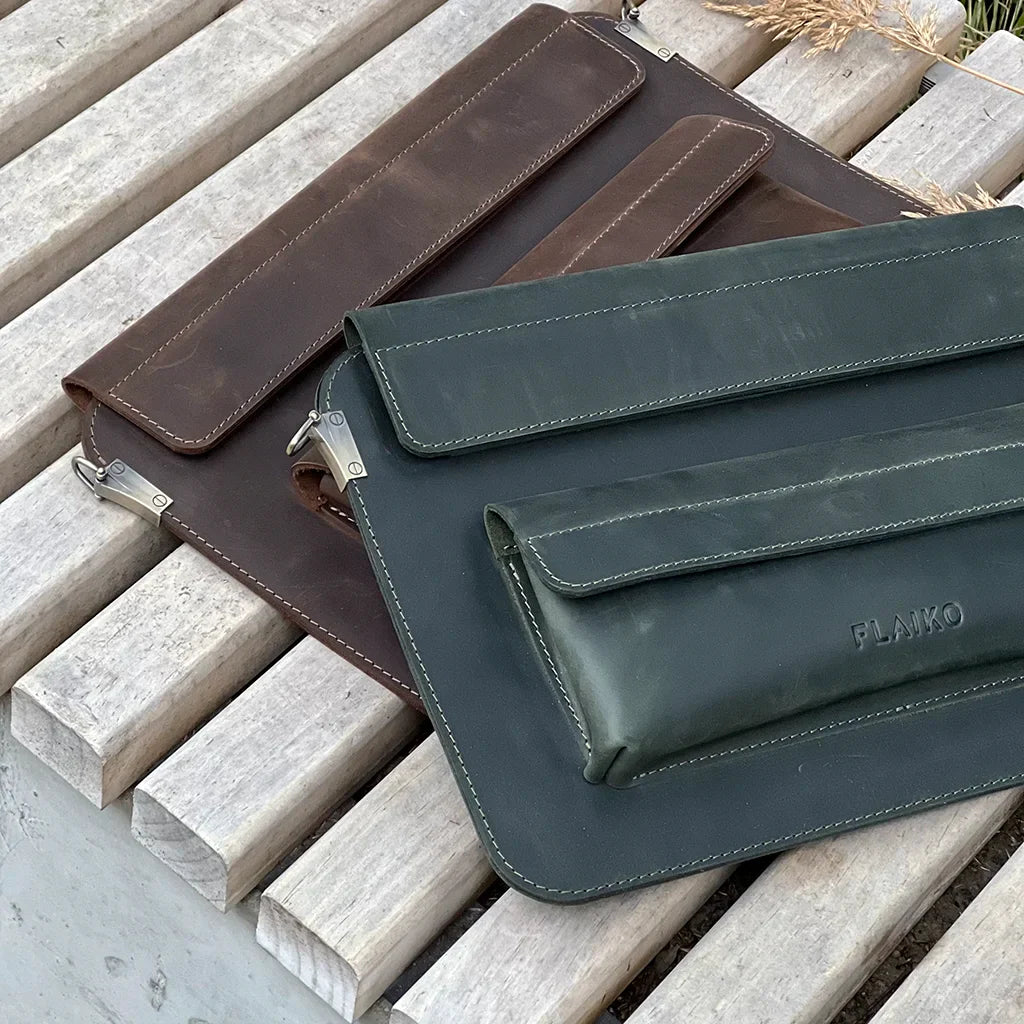 Leather MacBook Series Bag Karra - Camel