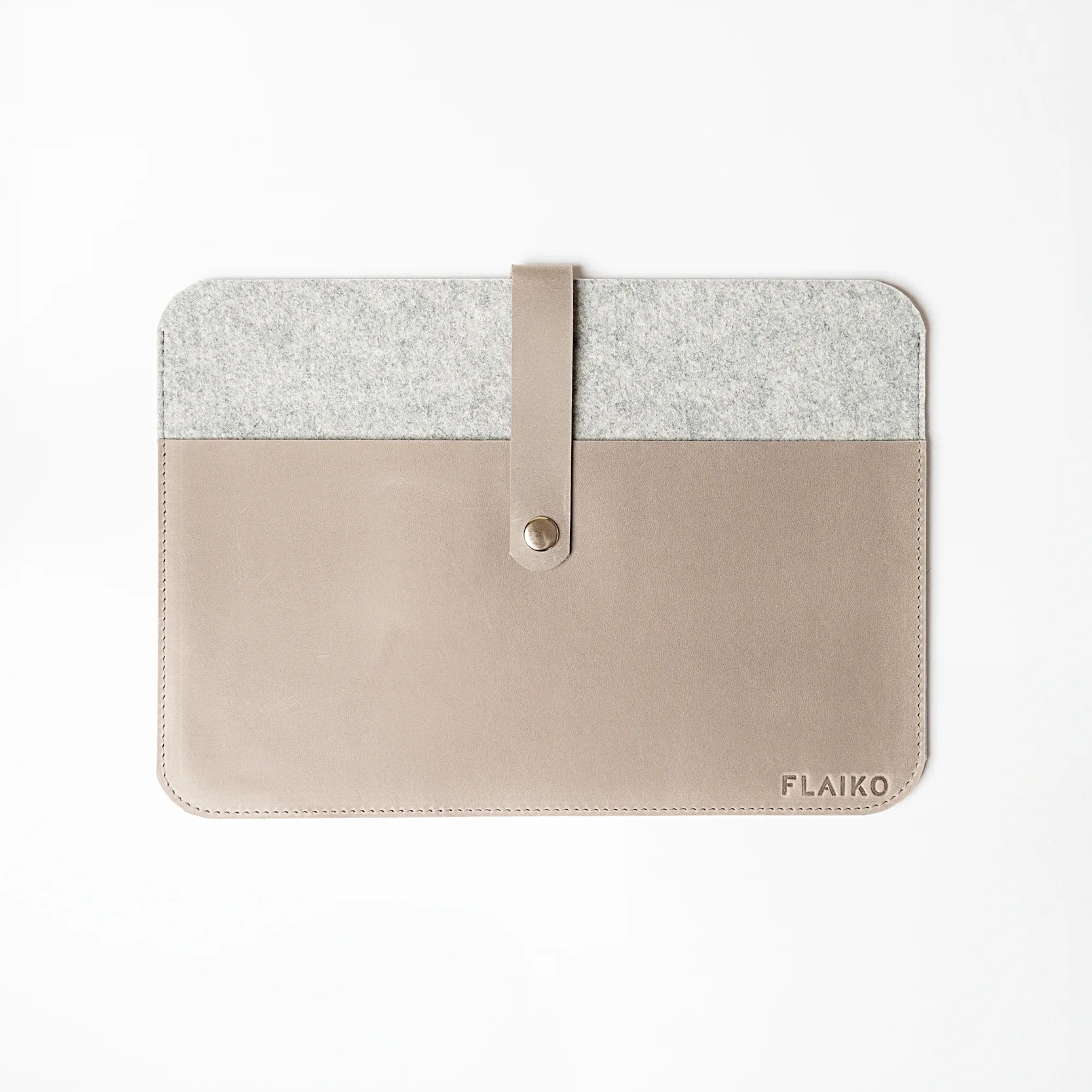 Leather MacBook Series Sleeve Albano - Grey