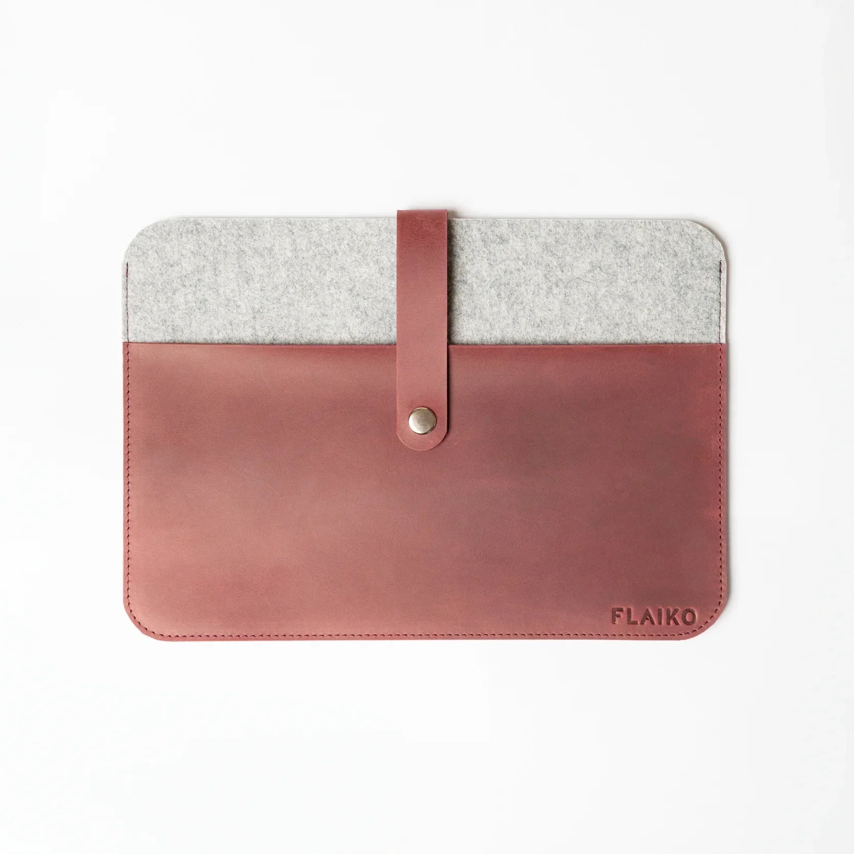 Leather MacBook Series Sleeve Albano - Burgundy