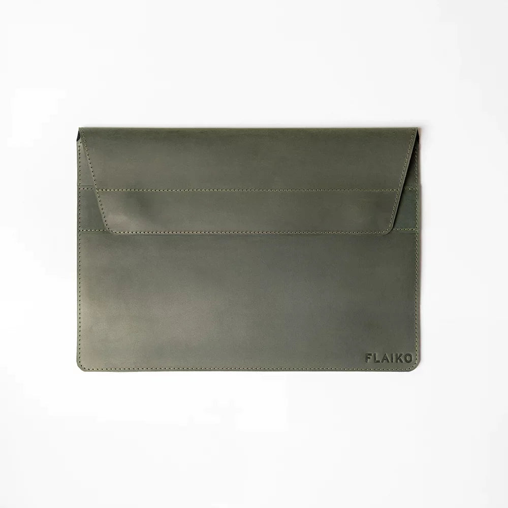 Leather MacBook Series Case Dominic - Dark Green