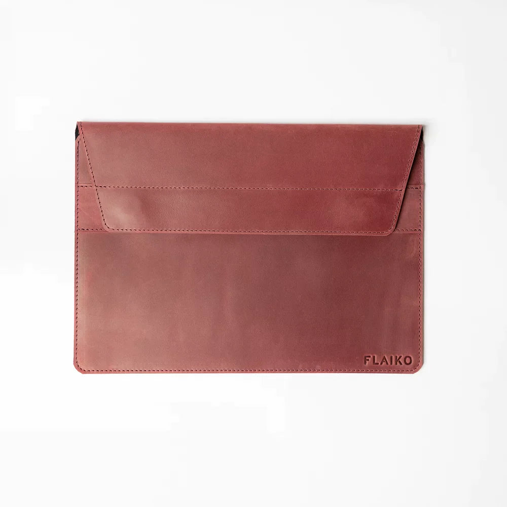 Leather MacBook Series Case Dominic - Burgundy