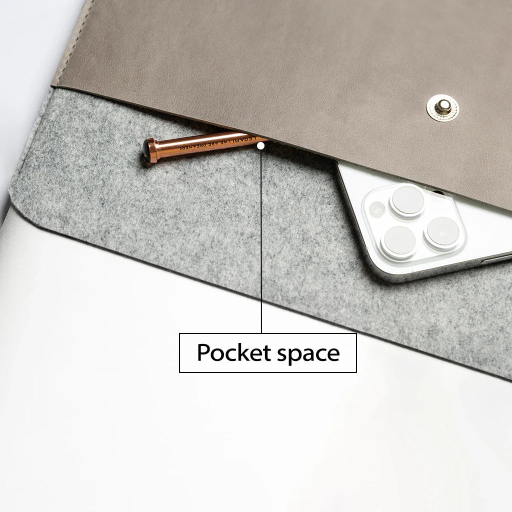 Leather MacBook Series Sleeve Albano - Navy