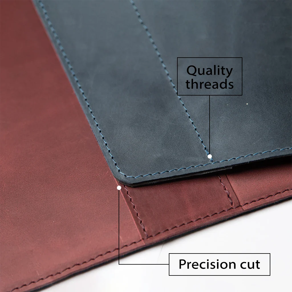 Leather MacBook Series Case Dominic - Navy