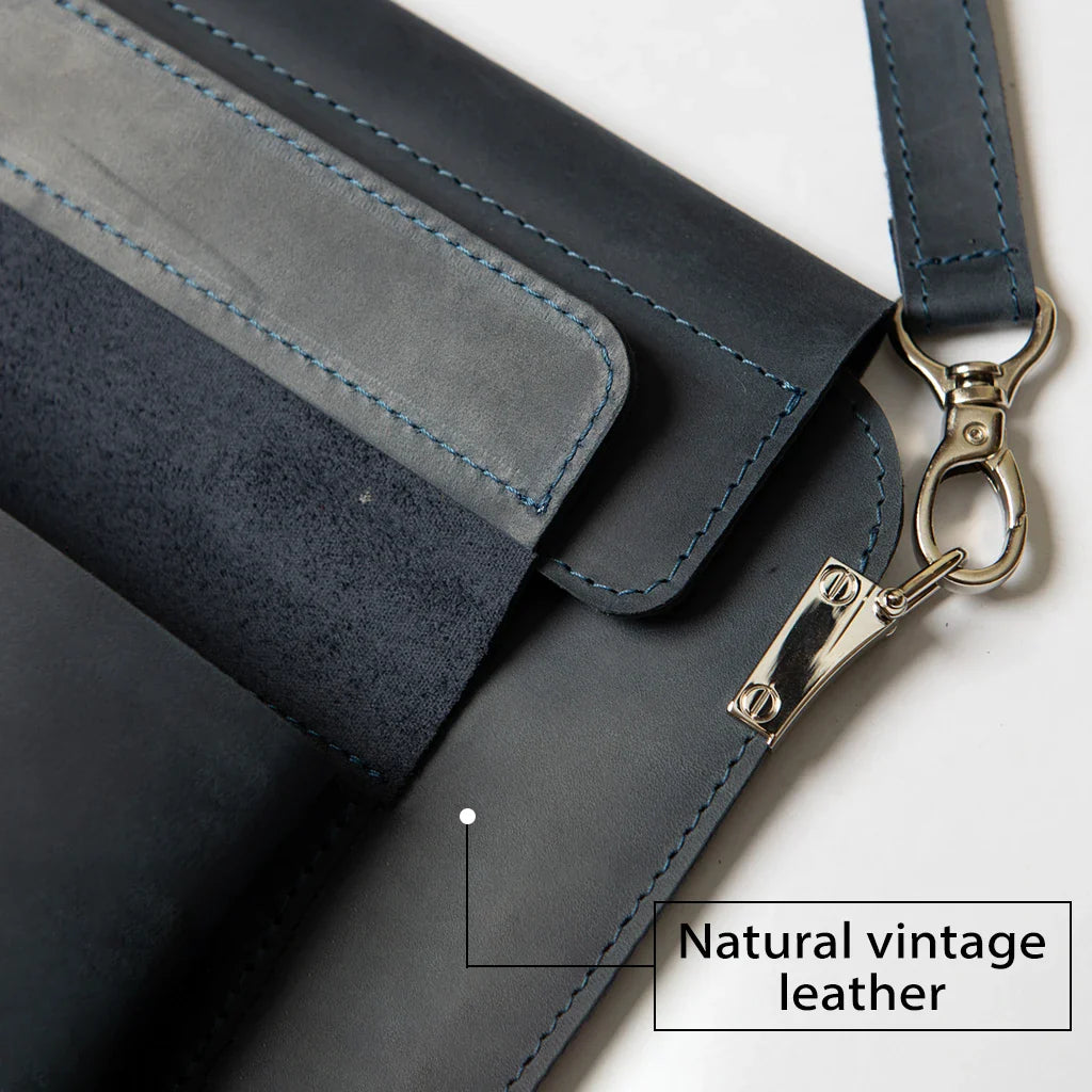 Leather MacBook Series Bag Karra - Grey