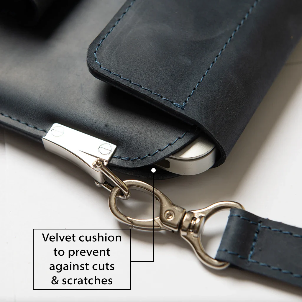 Leather MacBook Series Bag Karra - Navy