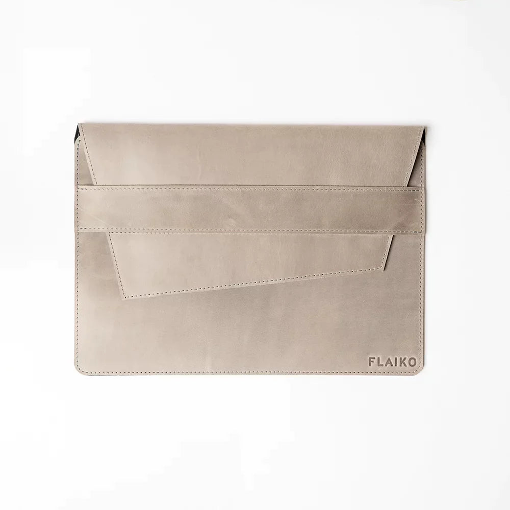 Leather MacBook Series Sleeve Little Italy - Grey