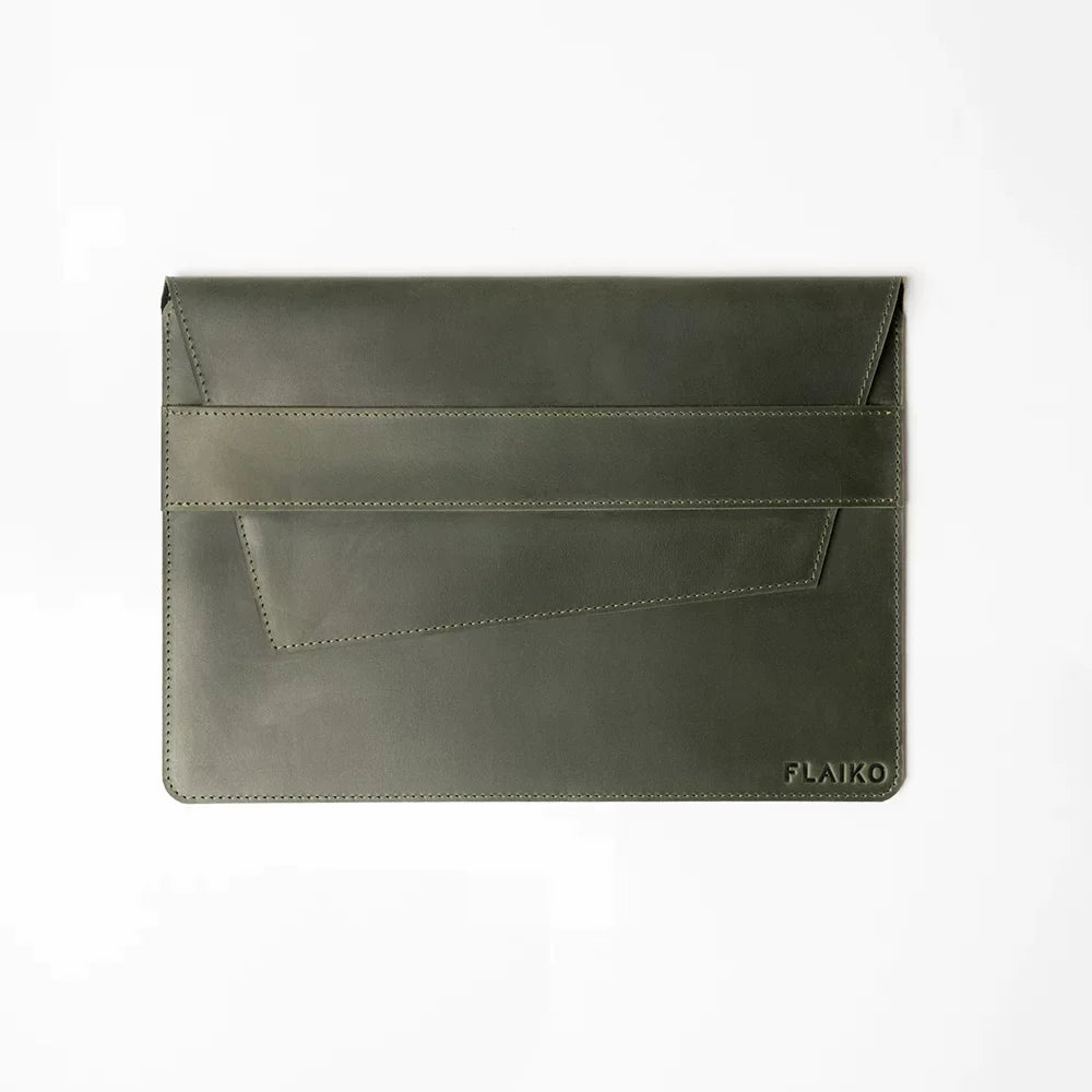 Leather MacBook Series Sleeve Little Italy - Dark Green