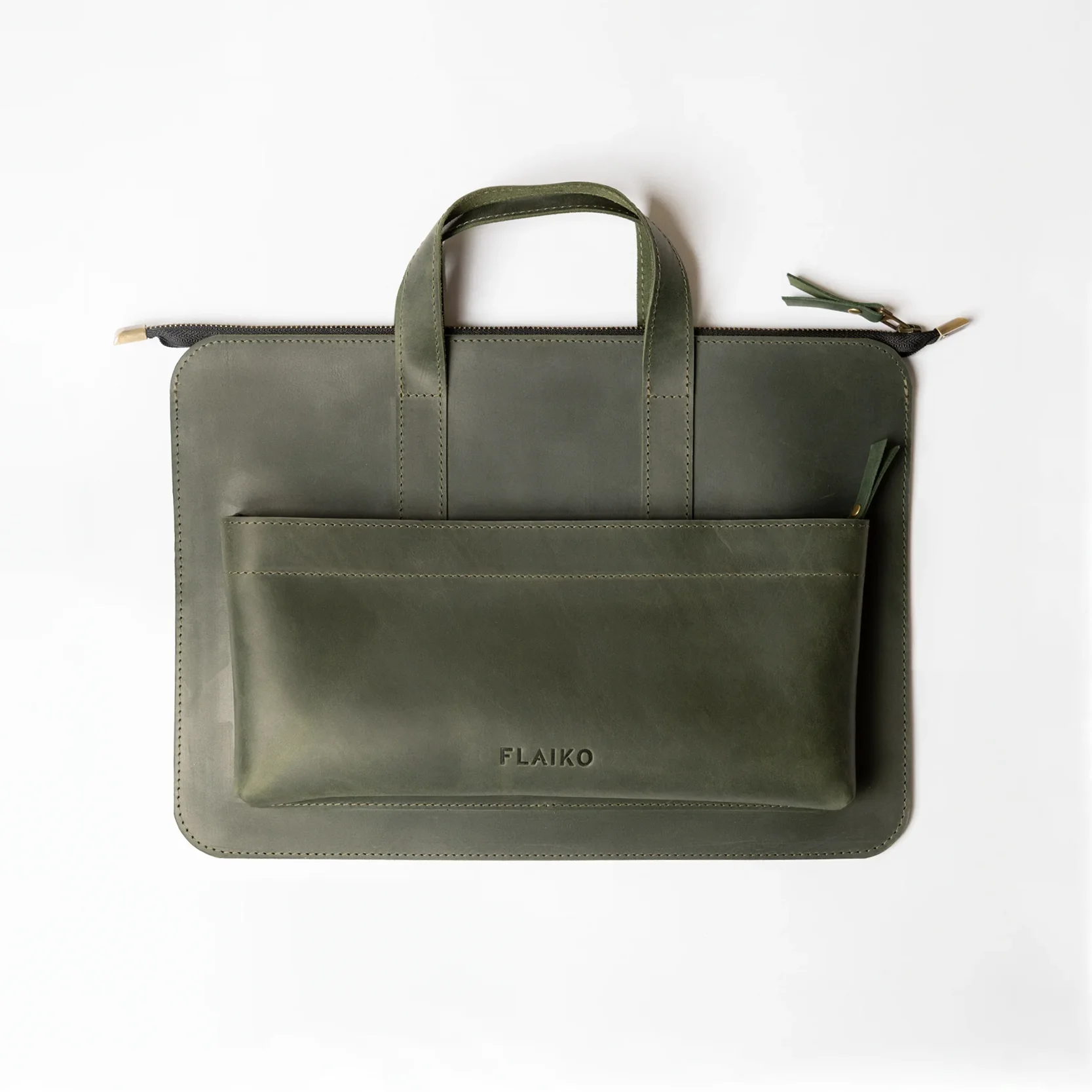 Leather MacBook Series Bag Monaco - Dark Green