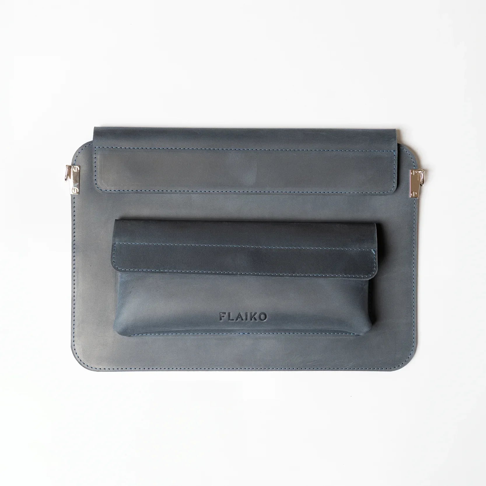 Leather MacBook Series Bag Karra - Navy