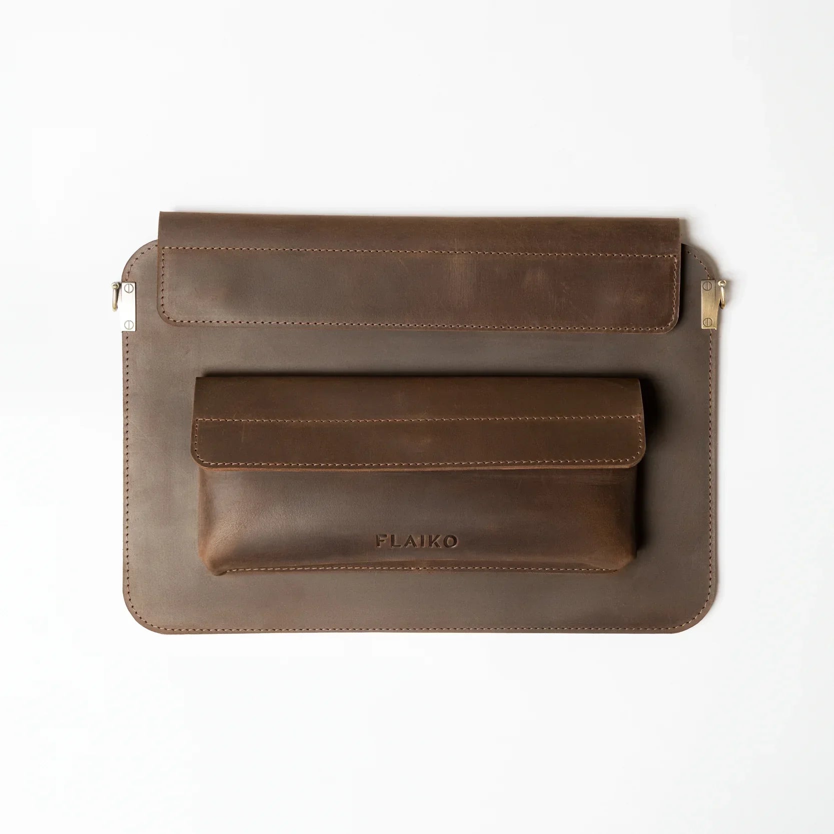 Leather MacBook Series Bag Karra - Dark Brown