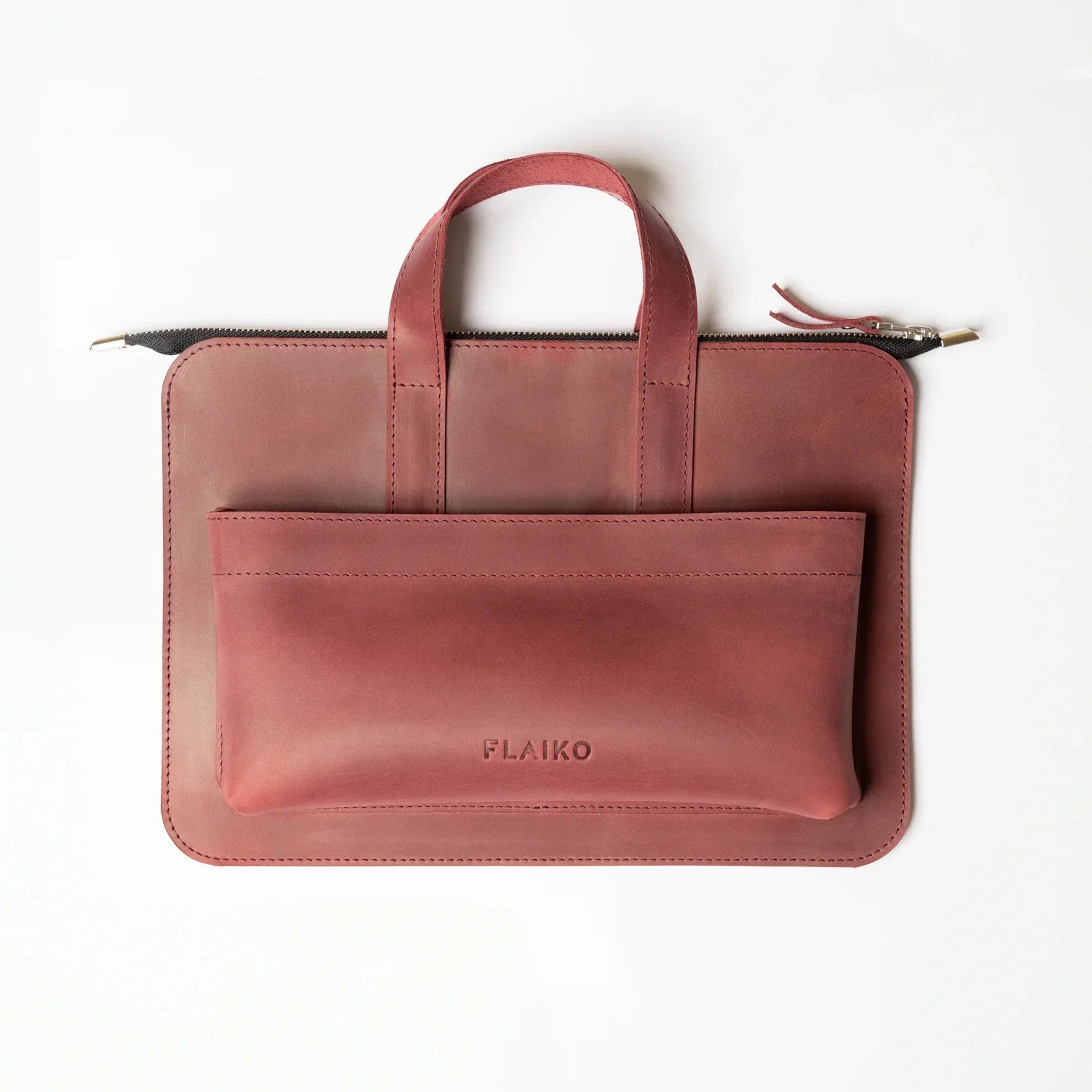 Leather MacBook Series Bag Monaco - Burgundy