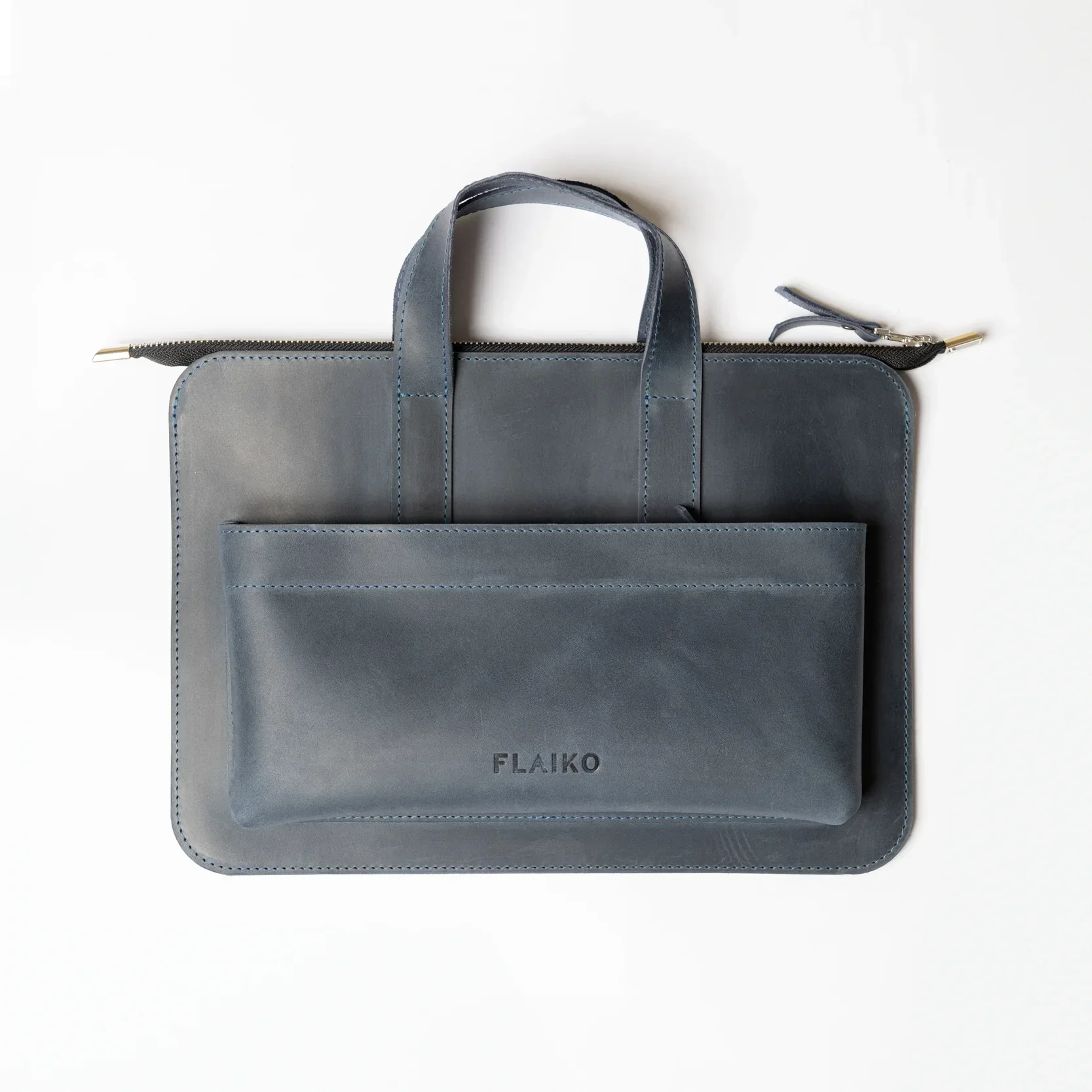 Leather MacBook Series Bag Monaco - Navy