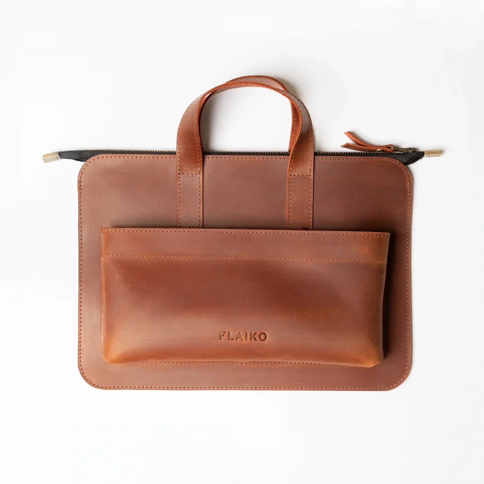 Leather MacBook Series Bag Monaco - Brown