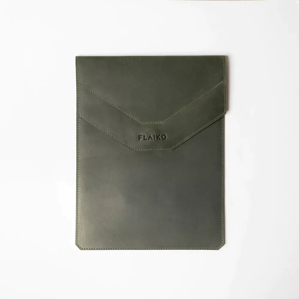 Leather MacBook Series Sleeve Pira - Dark Green