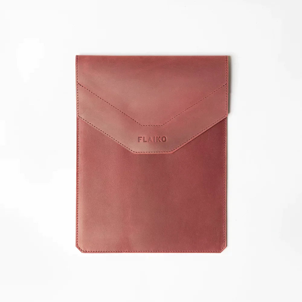 Leather MacBook Series Sleeve Pira - Burgundy