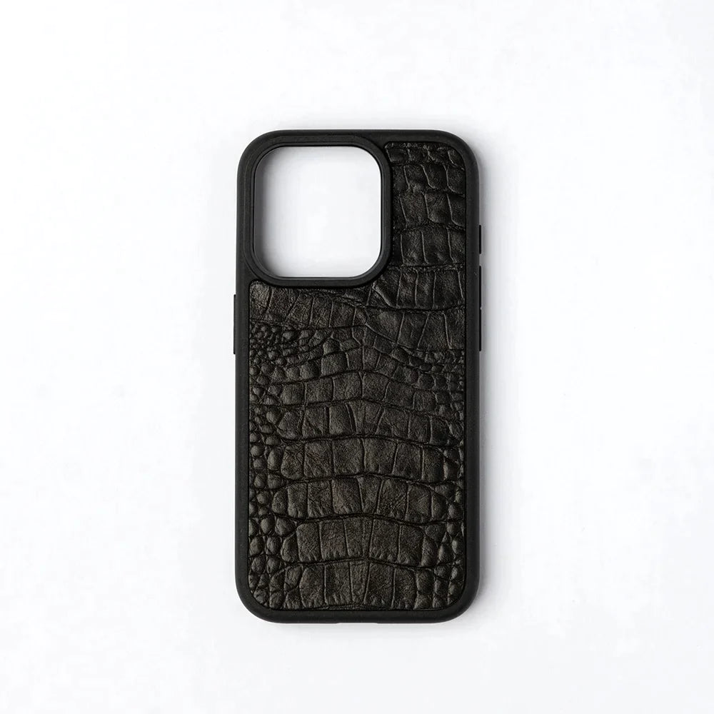 black-iphone-doted-leather-case-back