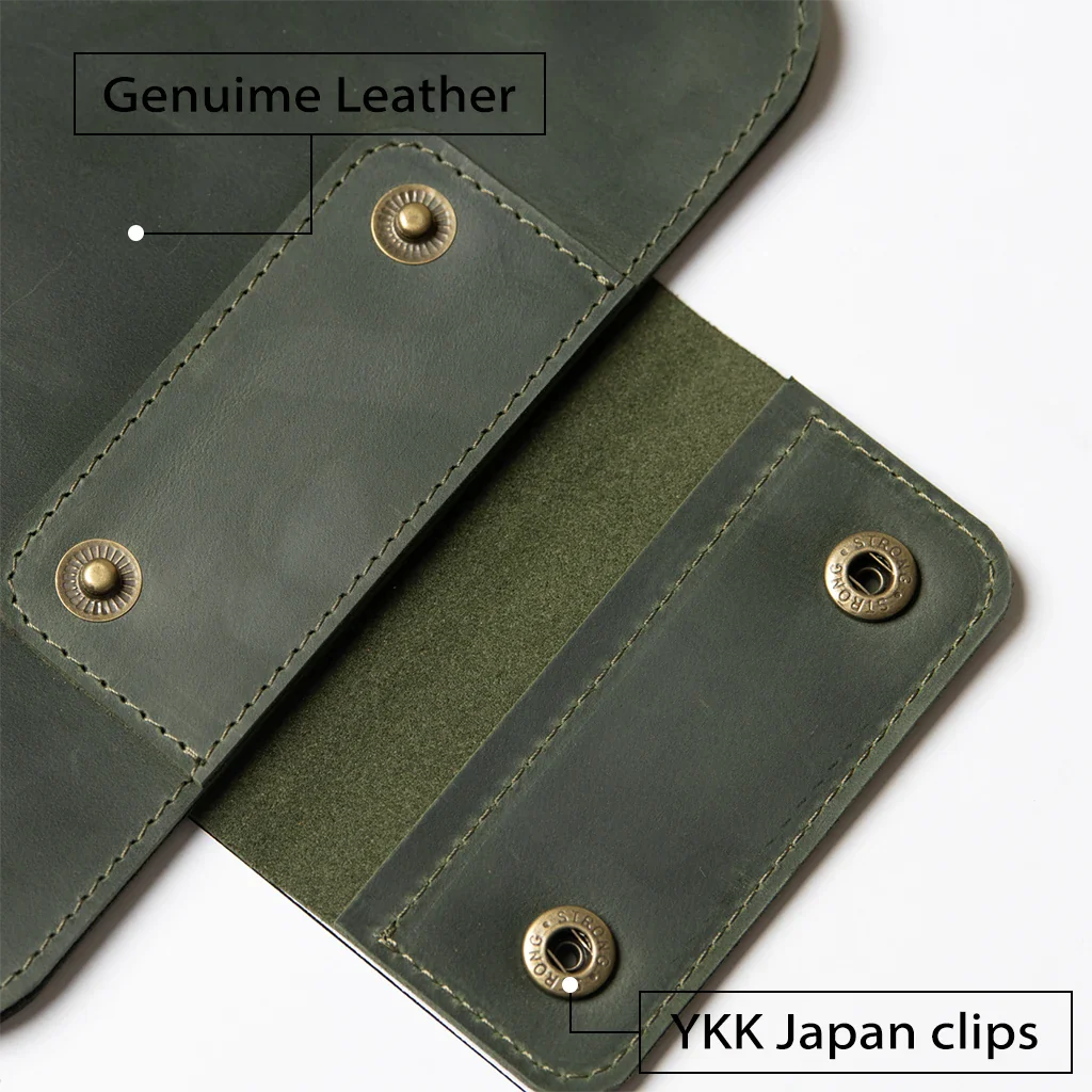 Leather MacBook Series Case Iron Age - Dark Green