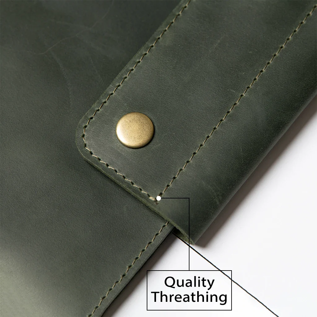 Leather MacBook Series Case Iron Age - Dark Green