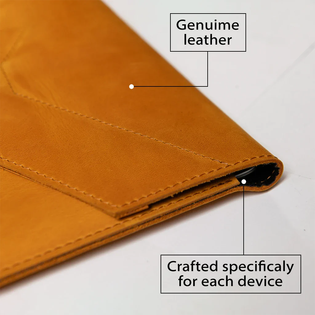 Leather MacBook Series Sleeve Pira - Camel