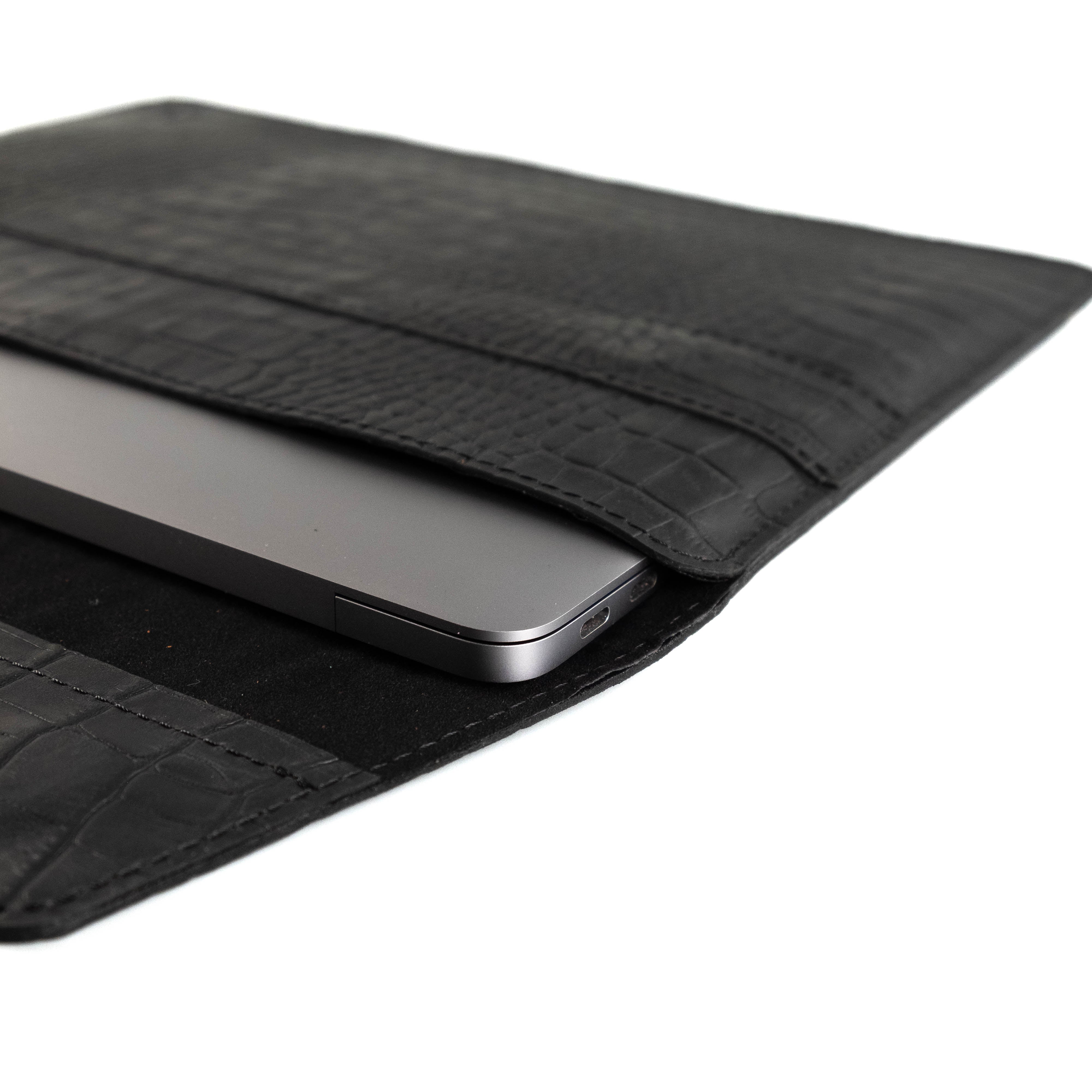 Leather MacBook Series Case Dom - Black